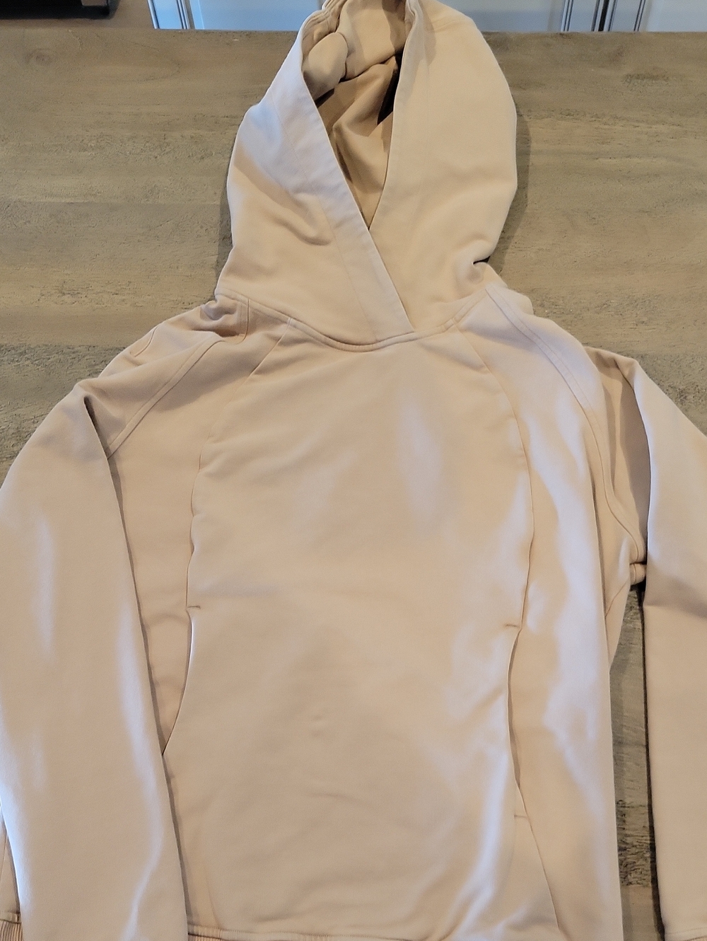 Beige Hoodie Pullover - Classic Solid Hooded Sweatshirt